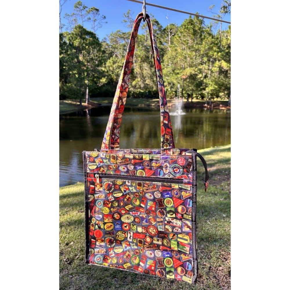 Sydney Love Sydney To Go Travel Patch Tote Bag Vintage Airlines Pattern 12x12x5